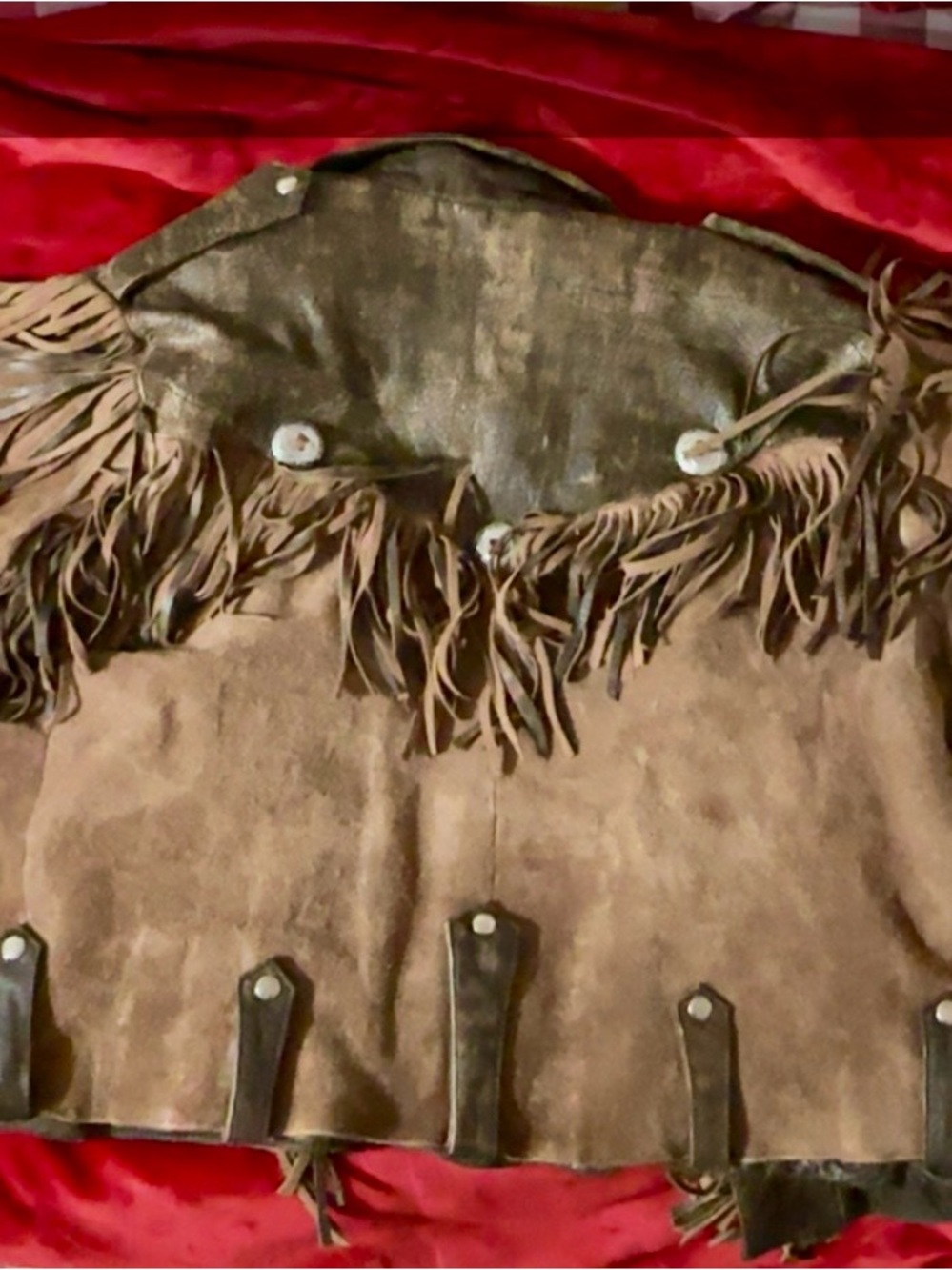 Brown Suede Fringe Western,vintage , heavy coat